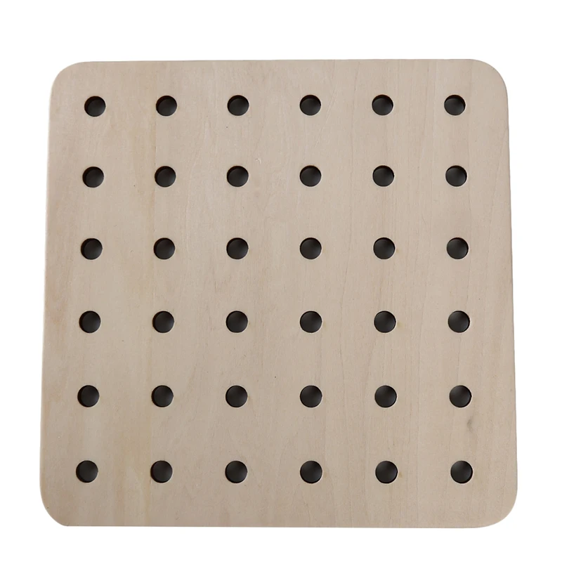 

Wooden Threading Board Beaded Building Blocks Kids DIY Handmade Toy Montessori Materials Threading Board Toy