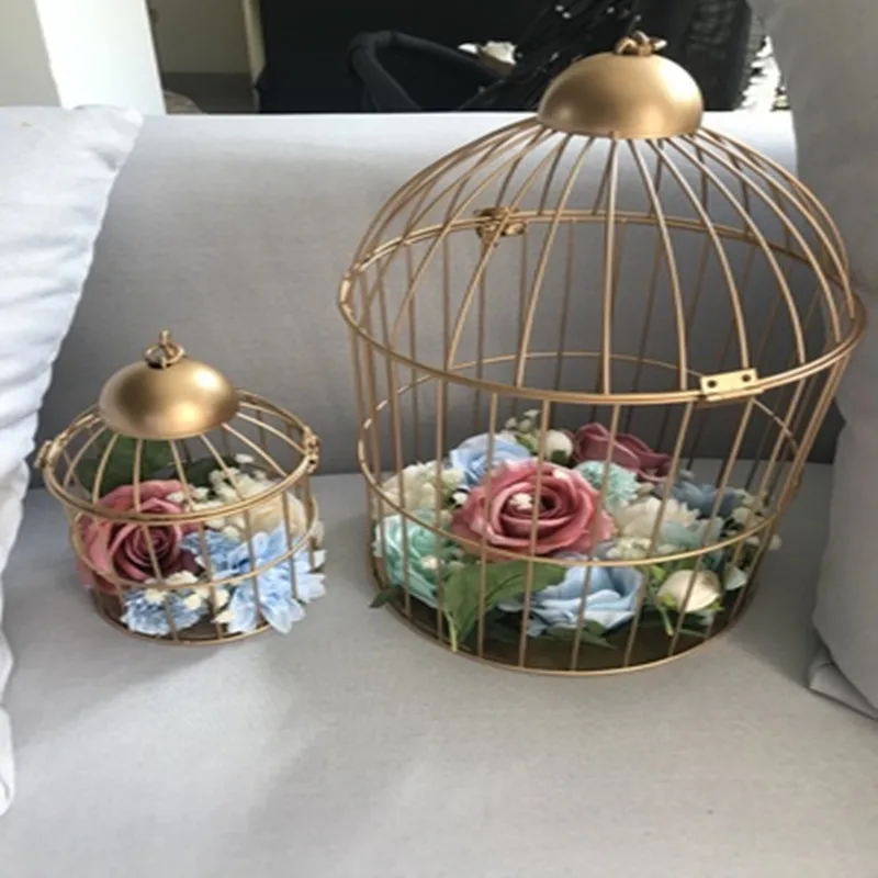 

Free delivery1pcs Continental Iron Birdcage decorative window small cage wedding ornaments. classical cages for bird