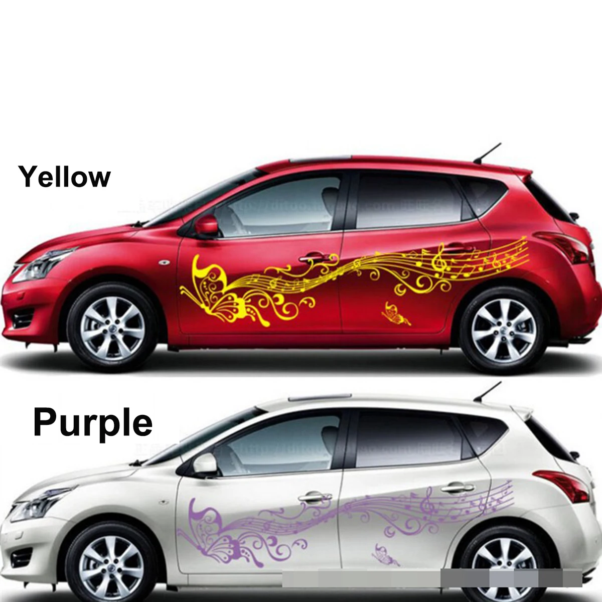 Самодельные гоночные виниловые наклейки в виде бабочек с музыкальными нотами