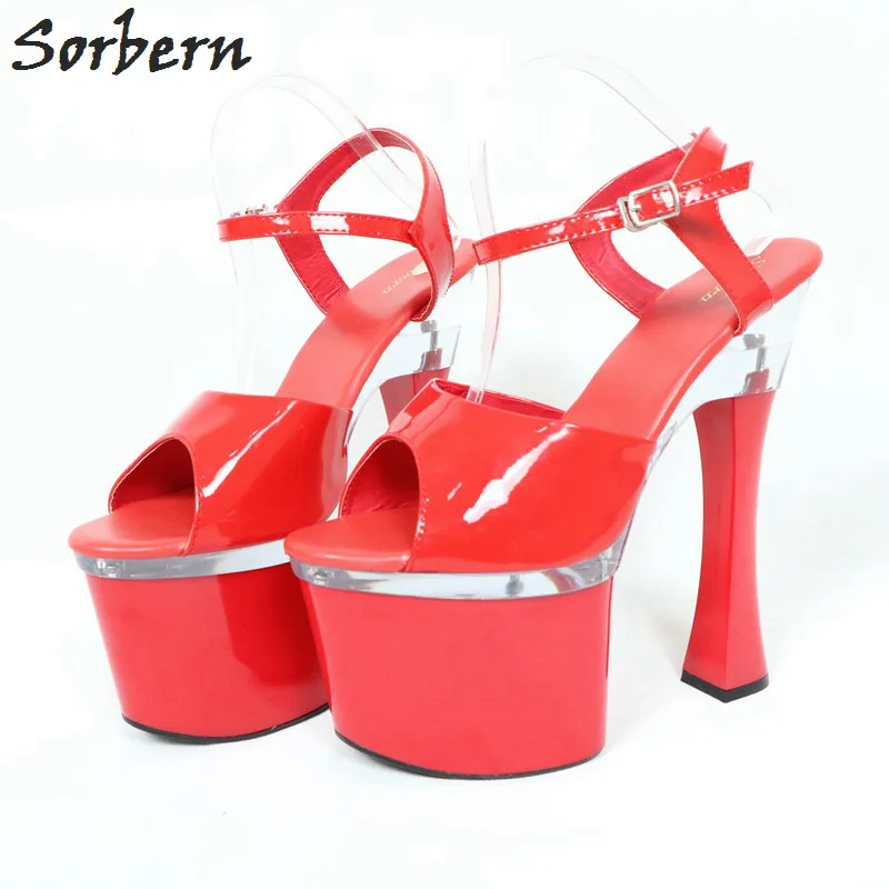 Женские сандалии из лакированной кожи на высоком каблуке 18 см 8 см|sandal shoes|party