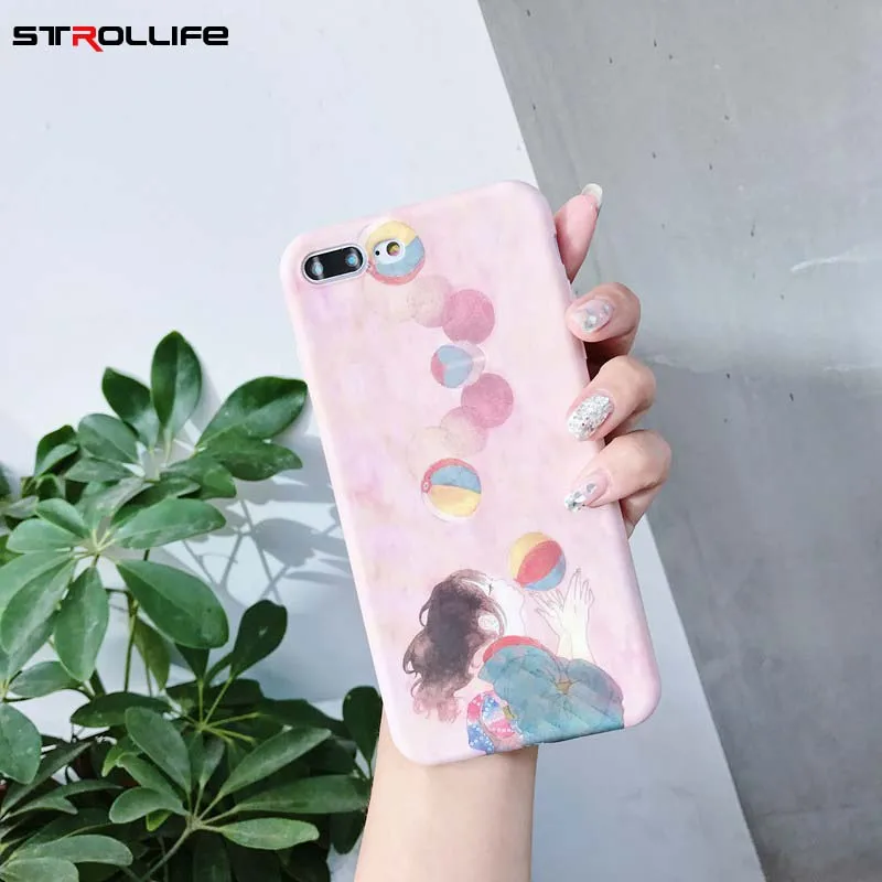 STROLLIFE Милая девочка из мультфильма чехол для IPhone X XS Max XR мыльные пузыри крышка 8 6s 7