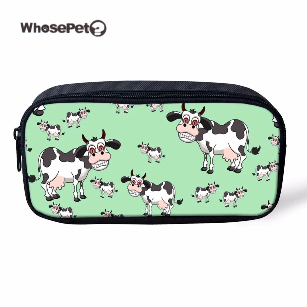 WHOSEPET корова печати Kawaii карандаши сумки для школы девочек мальчиков животных