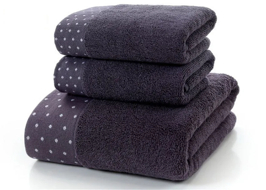 3PCS/Set high quality Cotton bathTowel Set Absorbent face Beach Towel for Adults home bathroom white gray Towels