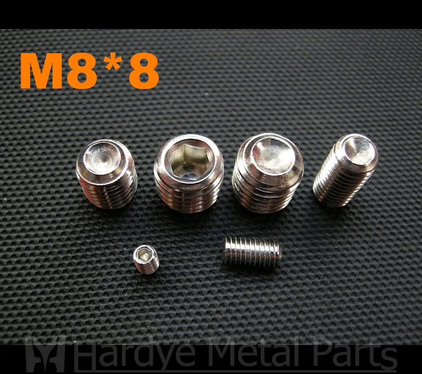 

100 шт./лот M8 * 8 DIN916 набор винтов из нержавеющей стали с шестигранным углублением и крышкой