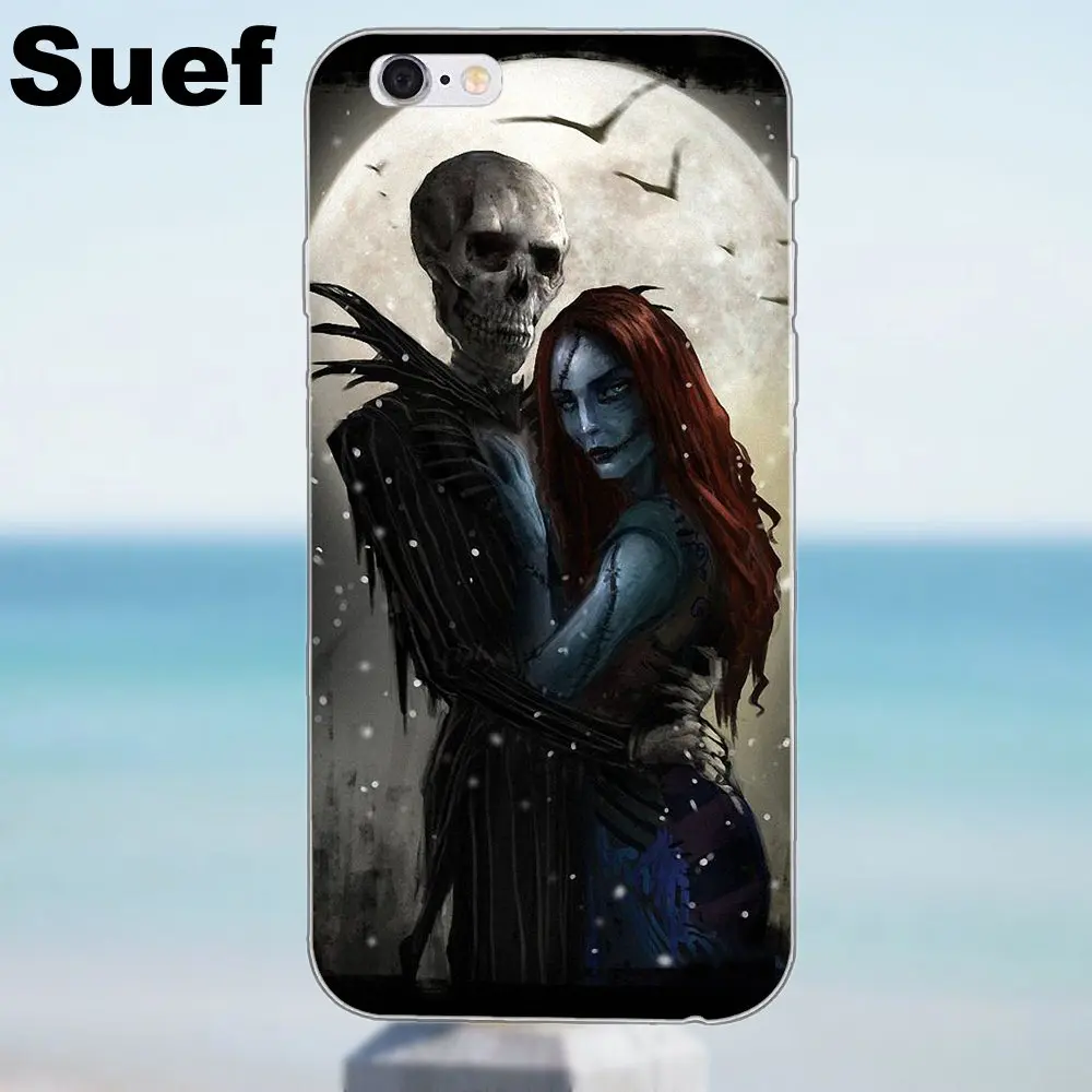 as picture Джек скелет и Салли любовь котировки для IPhone X 4 4S 5 5S 5C SE 6 6 S 7 8 плюс Galaxy J1 J3 J5 J7 A3 A5 ТПУ ячейки случае - Цвет: as picture