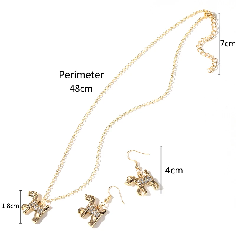 Модный Ювелирный Набор золотой серебряный цвет стразы мультфильм животное