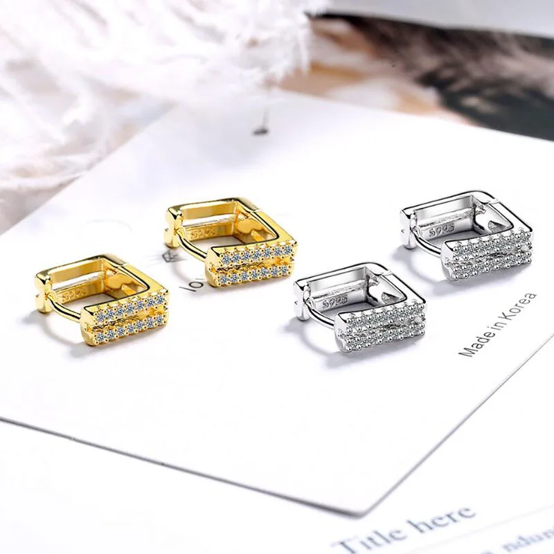 KOFSAC новый циркон двухрядные золотые серьги девушка ювелирные изделия Модные