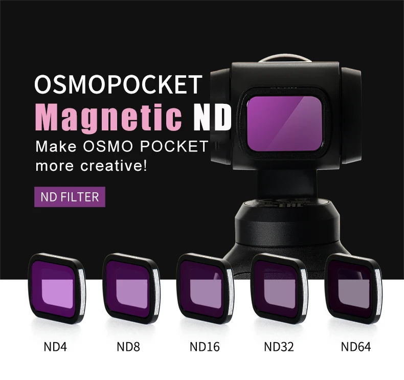 Kase MC магнитный фильтр нейтральной плотности ND4/ND8/ND16/ND32/ND64 Оптическое стекло для DJI OSMO карманный камера карданный стабилизатор