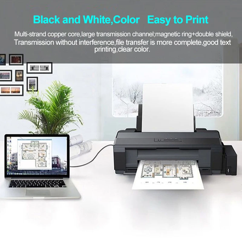Кабель для принтера PHOMAX USB 2 0 тип A на B штекер кабель Canon Epson HP ZJiang принтер этикеток