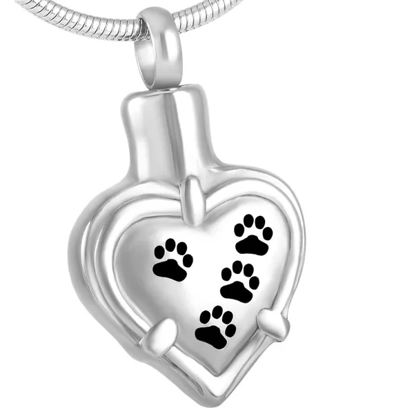 IJD8531 Never Fade 316L Stainless Steel Blank Heart Memorial Urn Cremation Pendant Necklace for Pet Ashes Free Engraving Letter | - Цена: 