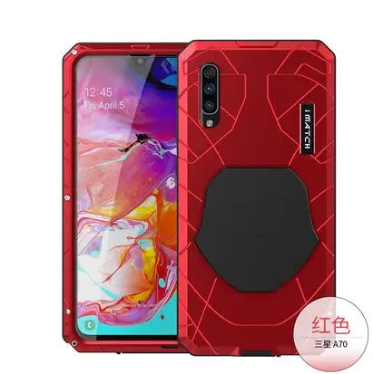 Для samsung A70 чехол для телефона жесткий алюминиевый металлический закаленное стекло Защита экрана сверхпрочный чехол для samsung Galaxy A70 S10 Plus