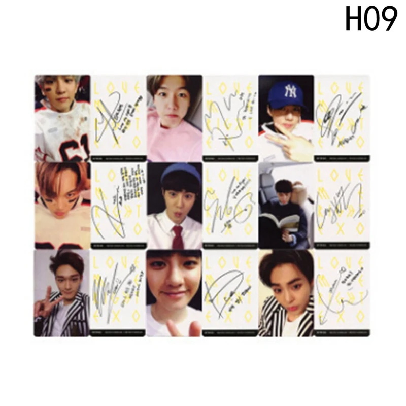 Youpop KPOP EXO K M точное Лото завод 3 EX'ACT альбом самодельные бумажные карты K-POP Подпись LOMO фото карта Фотокарта - Цвет: 9