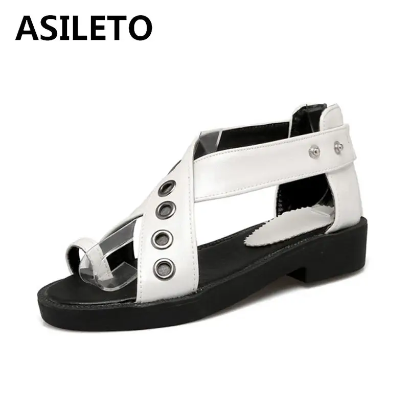 ASILETO/Большие размеры 43 Летние сандалии на плоской подошве Вьетнамки Женские