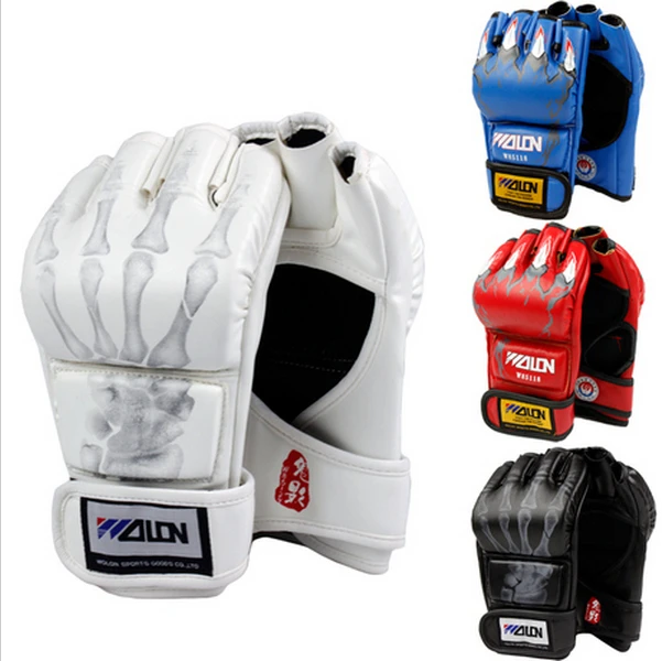 Hot Sale Half Finger Boxing Gloves Kung Fu Fighting Martial Arts Made of High Quality PU leather Free Shipping |