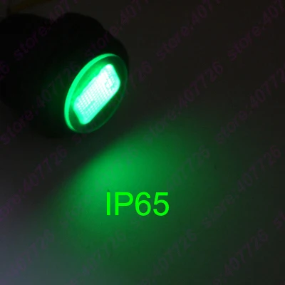 GREEN 1 шт. Водонепроницаемый светодиодный 12 В 20 мм кулисный переключатель IP65 вкл/выкл Мини кнопочный круглый переключатель на приборной панели автомобиля 3Pin SPST светодиодный с подсветкой - Цвет: GREEN