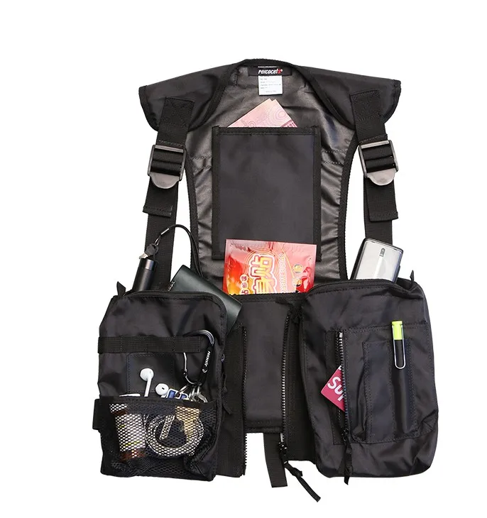 Reflective Stripe hip-hop kanye west Chest Rig Military tactical chest bag Functional package prechest Tactical vest | Багаж и сумки