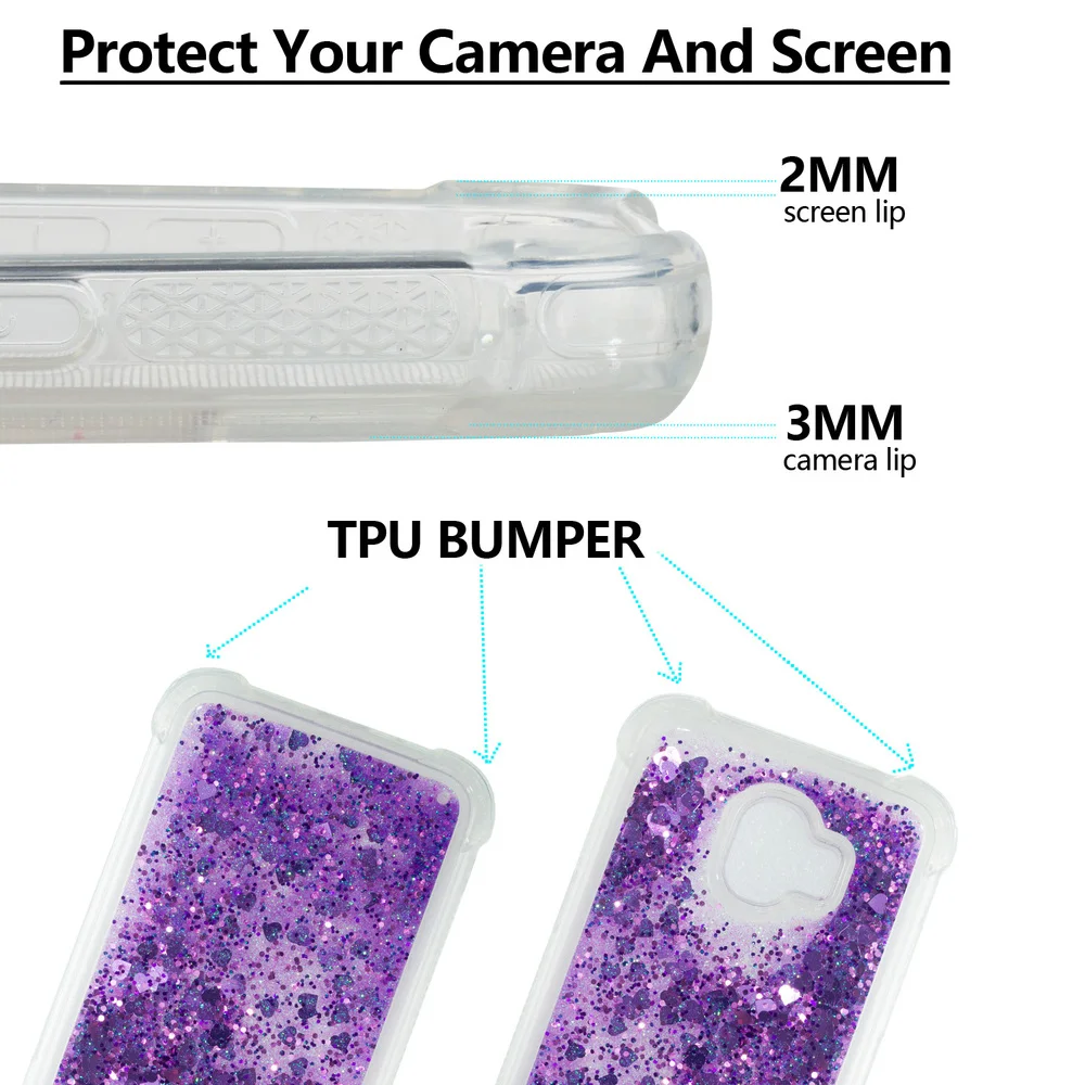 Чехол бампер для Samsung Galaxy J2 Pro 2018 Grand Prime Bling Glitter Liquid Quicksand|Бамперы| |