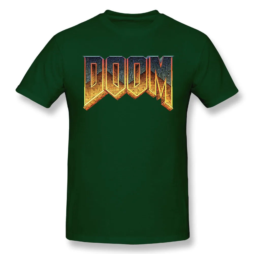 Чистый хлопок для мужчин Doom футболка крутая игра для мужчин модные футболки - Цвет: Армейский зеленый