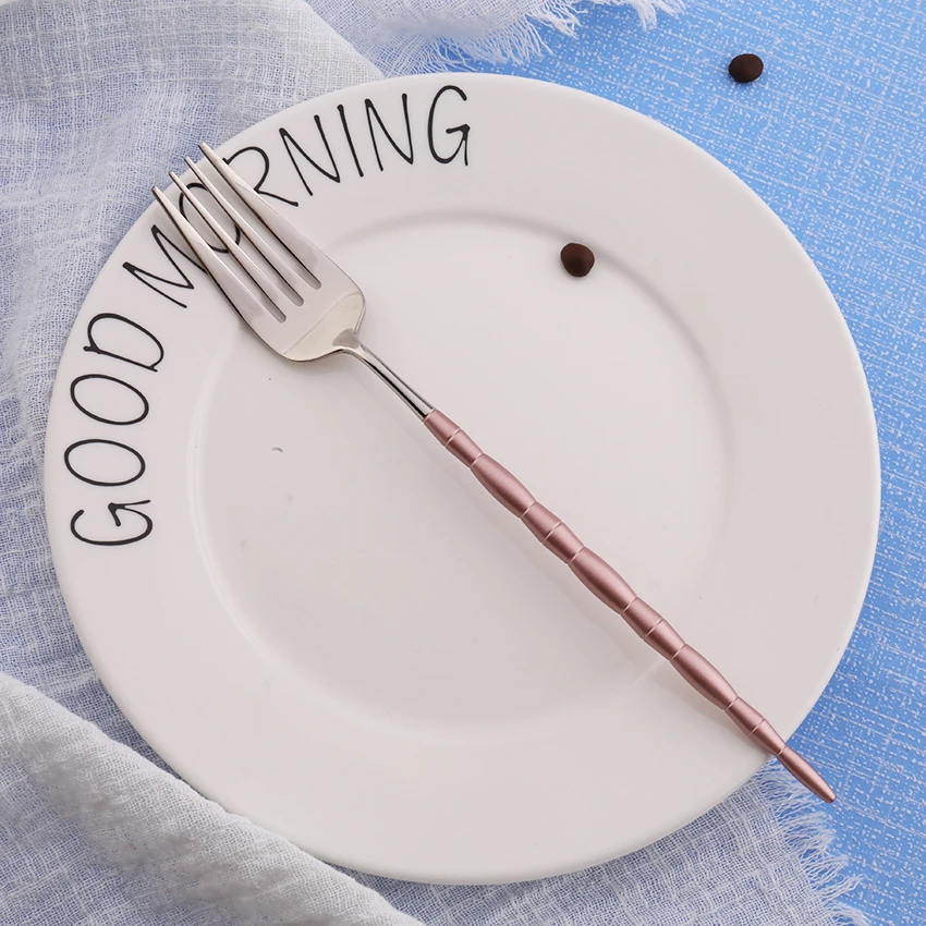 Лидер продаж 4 шт. бамбуковые португальский розовые и серебряные столовые