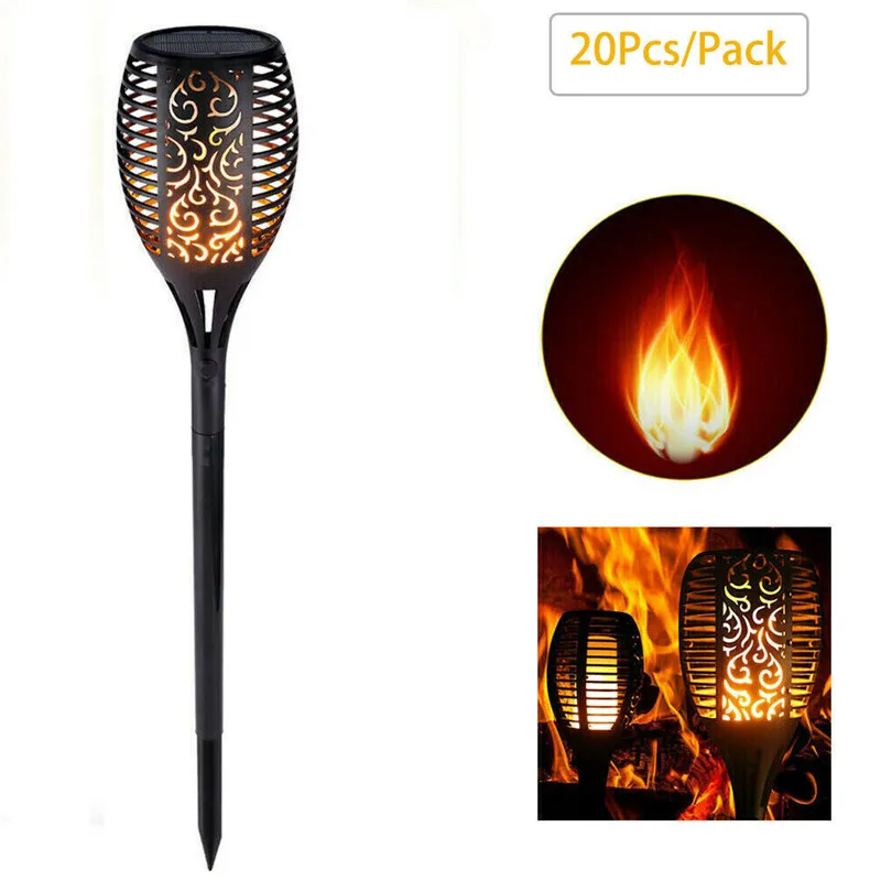 20PCS 1-20pcs 96LED Solar Torch Light Flickering Dancing Flame Garden Waterproof Lamp - Испускаемый цвет: 20PCS