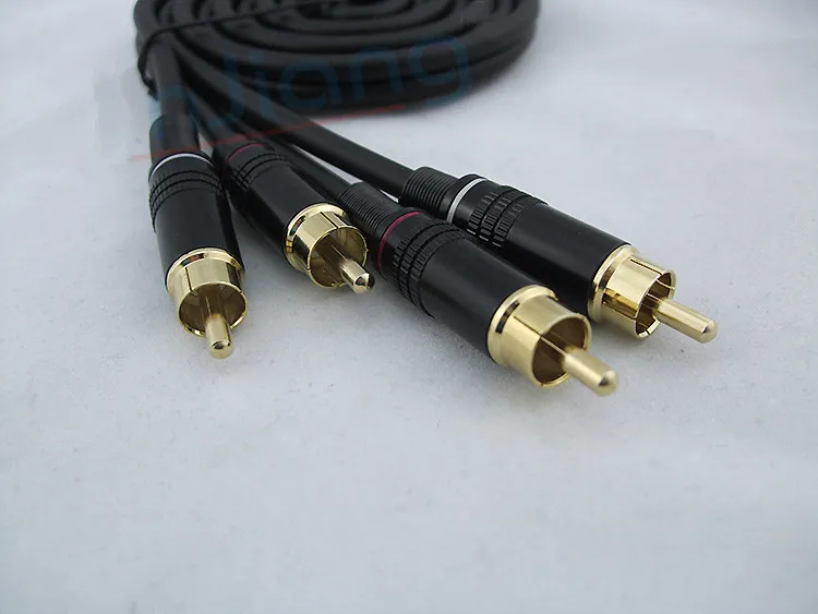 Высококачественная аудиолиния 2RCA на красный и белый lotus двойной кабель усилитель