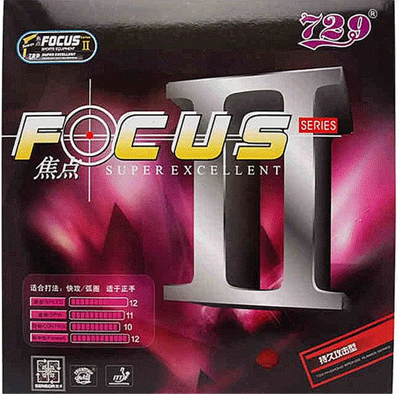 RITC 729 FOCUS II 2 (Attack + Loop) Pips In для настольного тенниса (PingPong) Резиновая с синей