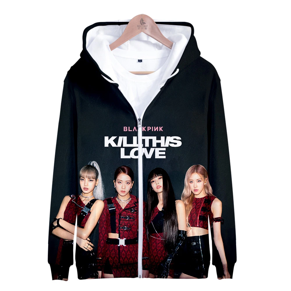Frdun Tommee BLACKPINK 3D толстовки женские на молнии в Корейском стиле популярные толстовки с капюшоном Новые стильные модные толстовки Одежда XXS-4XL