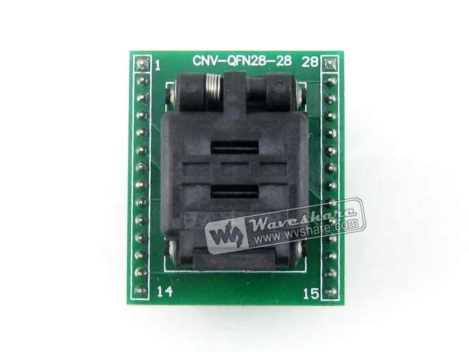

QFN28 TO DIP28 (A) QFN28 MLF28 MLP28 Plastronics 28QN50K15050 IC Test Socket Programming Adapter 0.5mm Pitch