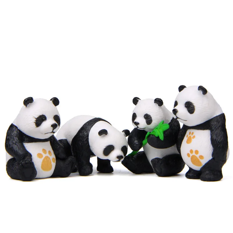 4 шт. Новые Креативные фигурки Kawaii Panda мини ПВХ дошкольные игрушки набор декораций