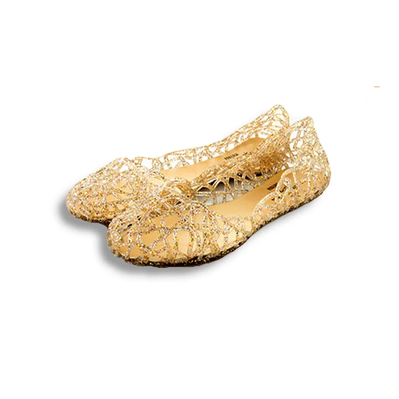 Новинка Летние женские шлепанцы из стекла Открытые сандалии на плоской подошве с