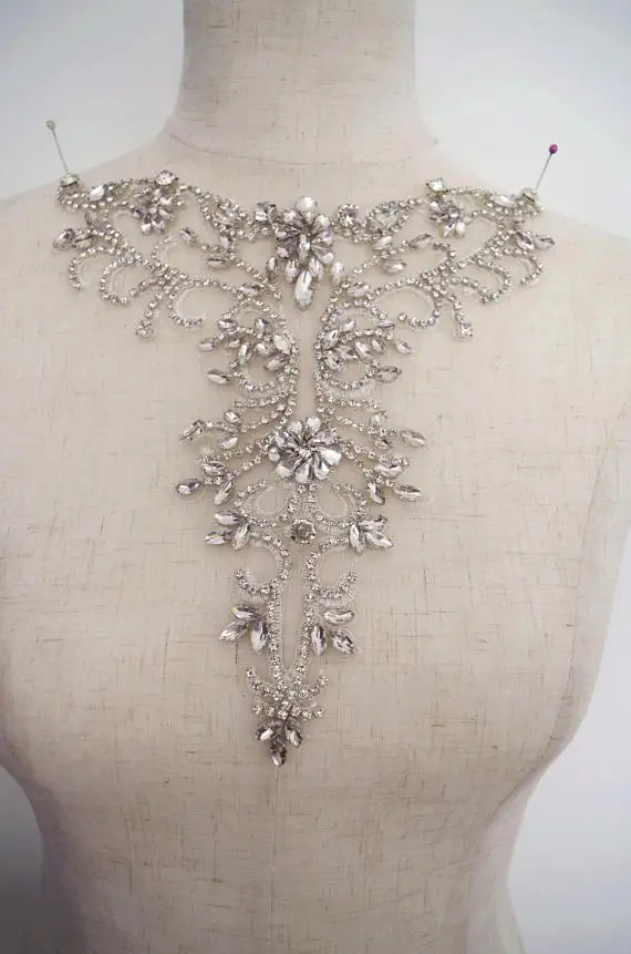 Золотые стразы аппликация для невесты воротник товары рукоделия|gold rhinestone|rhinestone
