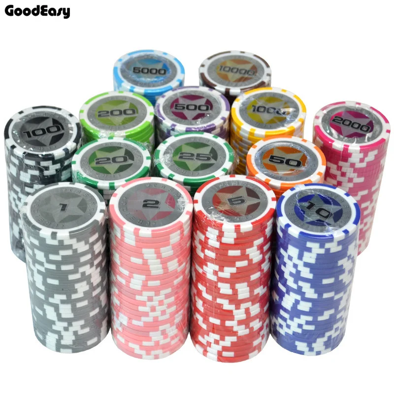 Покерные чипы для казино Техасского холдема ABS декоративная наклейка в виде