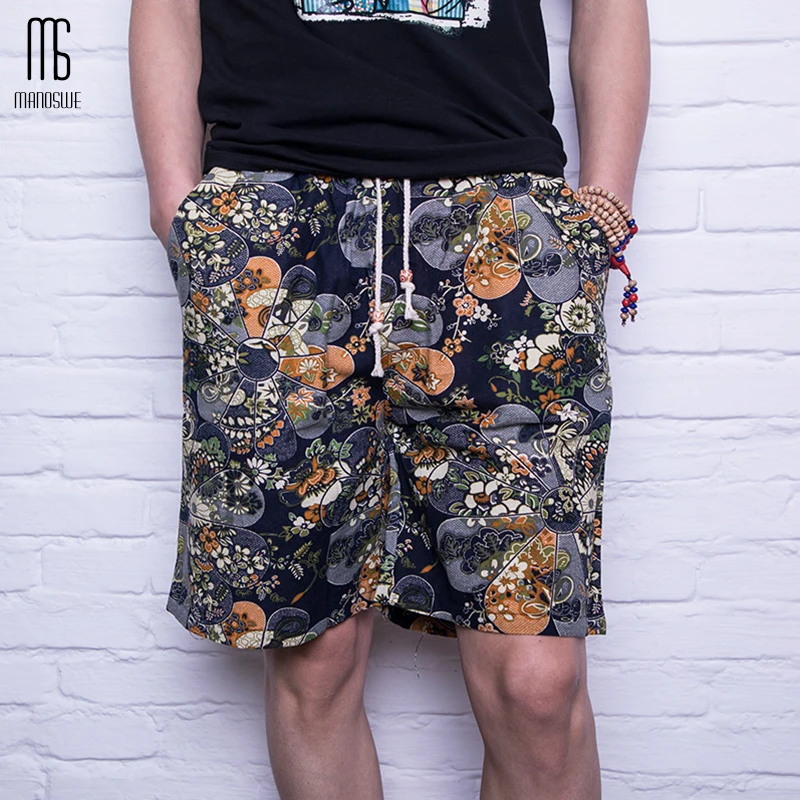 Мужские льняные пляжные шорты свободного покроя модные тонкие красного цвета с