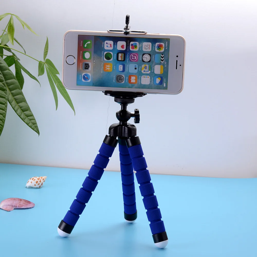 Blue Crouch держатель для телефона, штативы, штатив для мобильного телефона, держатель для камеры, гибкий держатель "осьминог" для iPhone, Xiaomi, samsung, держатель с зажимом - Цвет: Blue