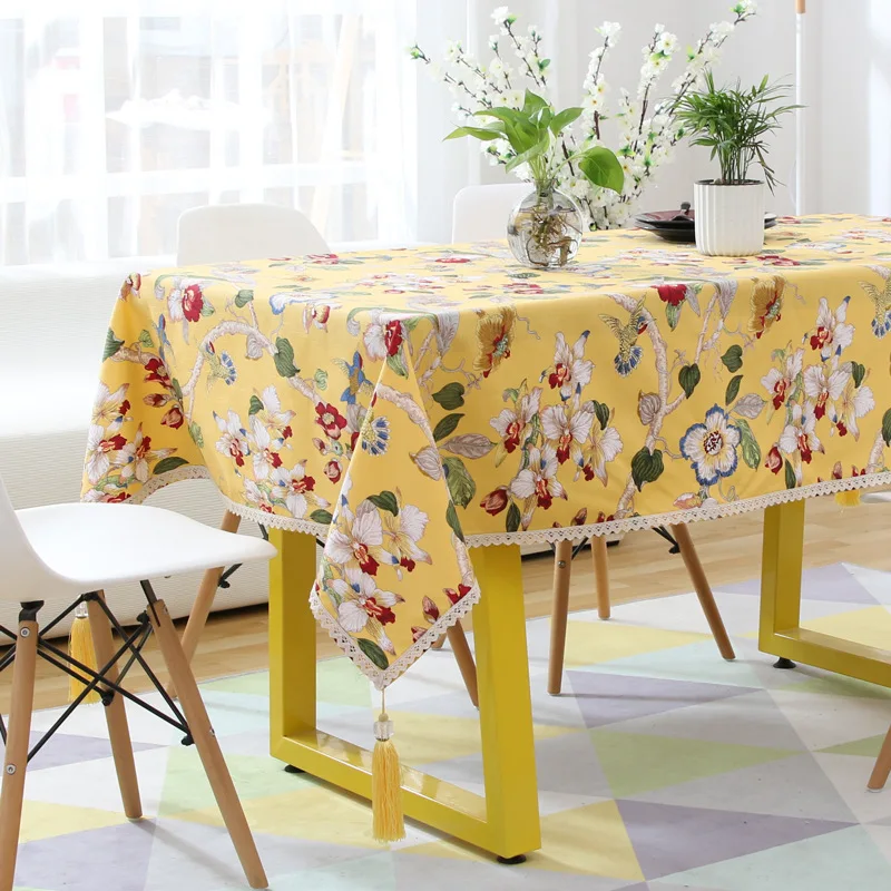 Китайская классическая скатерть с красивыми пионами моющаяся хлопковая льняная