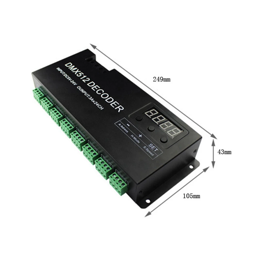 DMX512 декодер RGB Led контроллер 24 канала для одной светодиодной ленты Lihgt