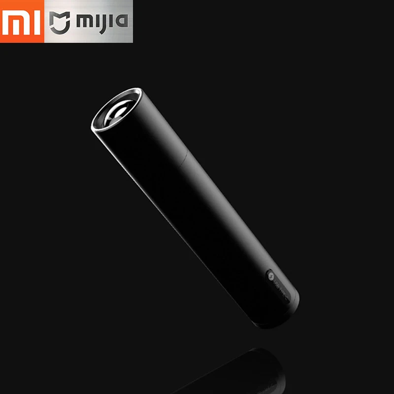 Black Xiaomi портативный фонарь 1000 лм высокой интенсивности зум-светильник Вспышка 6 Регулируемых режимов usb порт зарядки - Цвет: Black