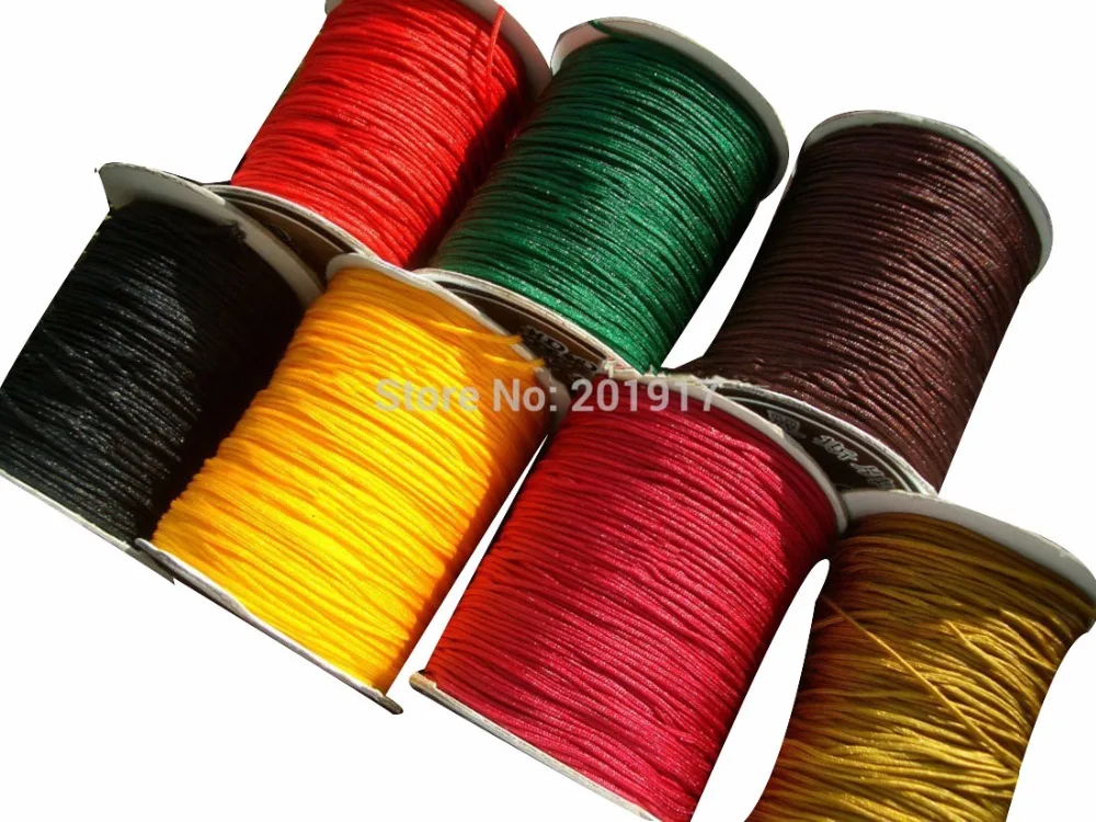 1mm Rattail Braid Nylon Cord Macrame Rope  Bracelet Beading Thread Chinese knot String Accessories 3500m=350m*10 Rolls