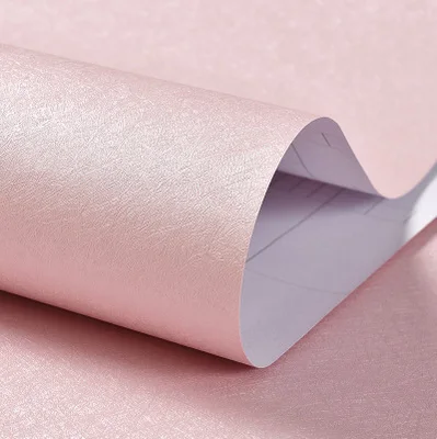 Silk Pink Однотонные, шелковые Стиль самоклеющиеся виниловые обои Водонепроницаемый Наклейки на стены для декора дома Плёнки Гостиная Спальня Наклейки на стены - Цвет: Silk Pink
