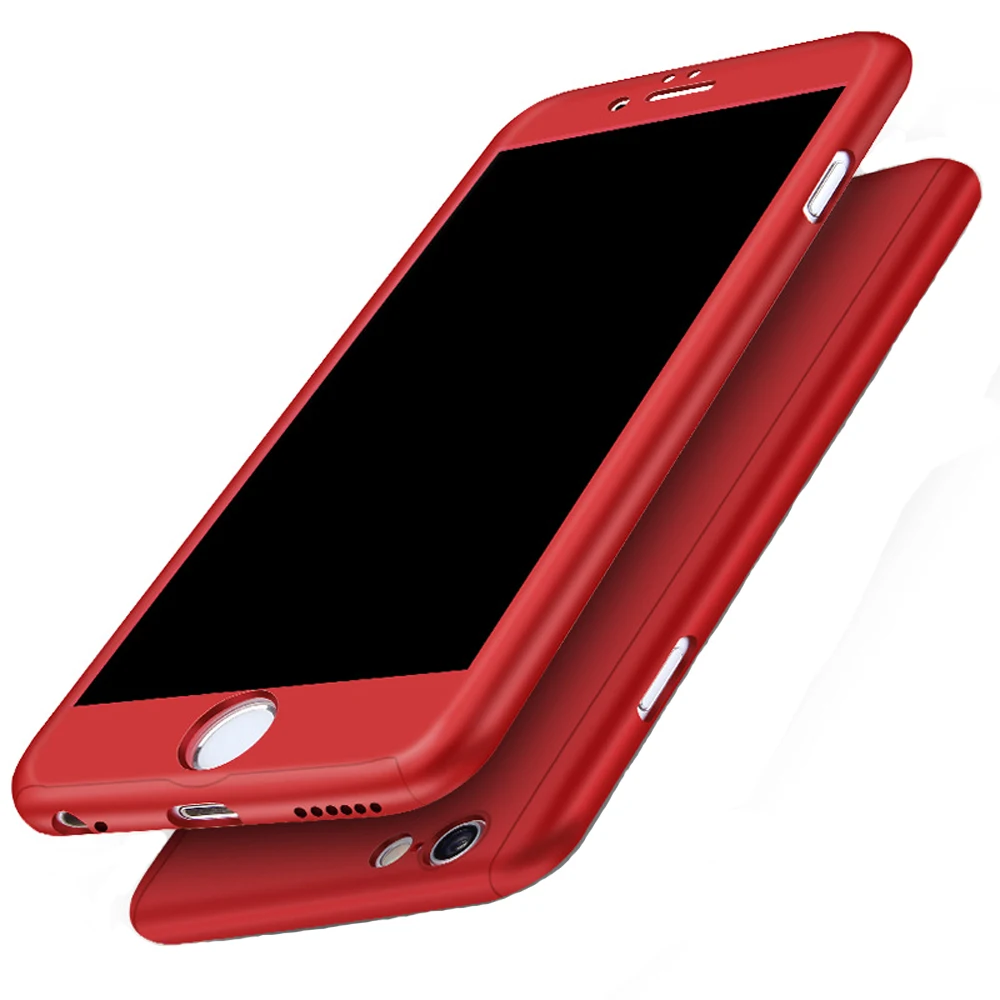Eqvvol 360 Full Protective Case For iPhone XS MAX XR X 8 7 6 6S Plus Cover With Tempered Glass Solid Color 10 Cases | Мобильные