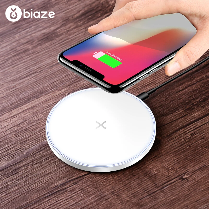 Biaze Qi Беспроводной Зарядное устройство для iphone XS MAX XR 8 Plus Мода зарядная