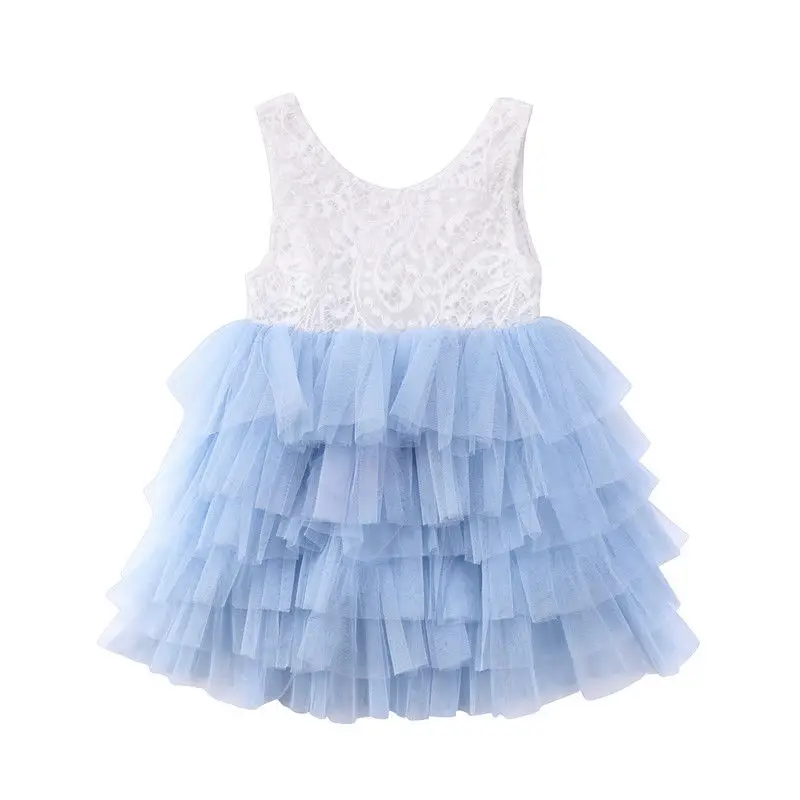 2017 Brand New Toddler Infant Child Kid Baby Girl Tulle Cake Dresses Party Gown Bridesmaid Princess Sleeveless Sundress 1-5T | Детская