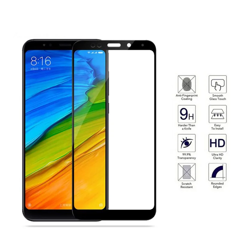 Полное покрытие Защитное стекло для Xiao mi Redmi 5 plus защита экрана закаленное на Xiomi