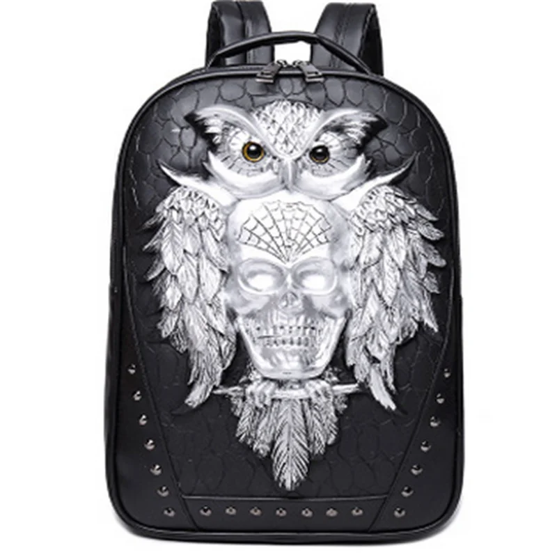 Мужской водонепроницаемый рюкзак из ПУ кожи с заклепками | Багаж и сумки