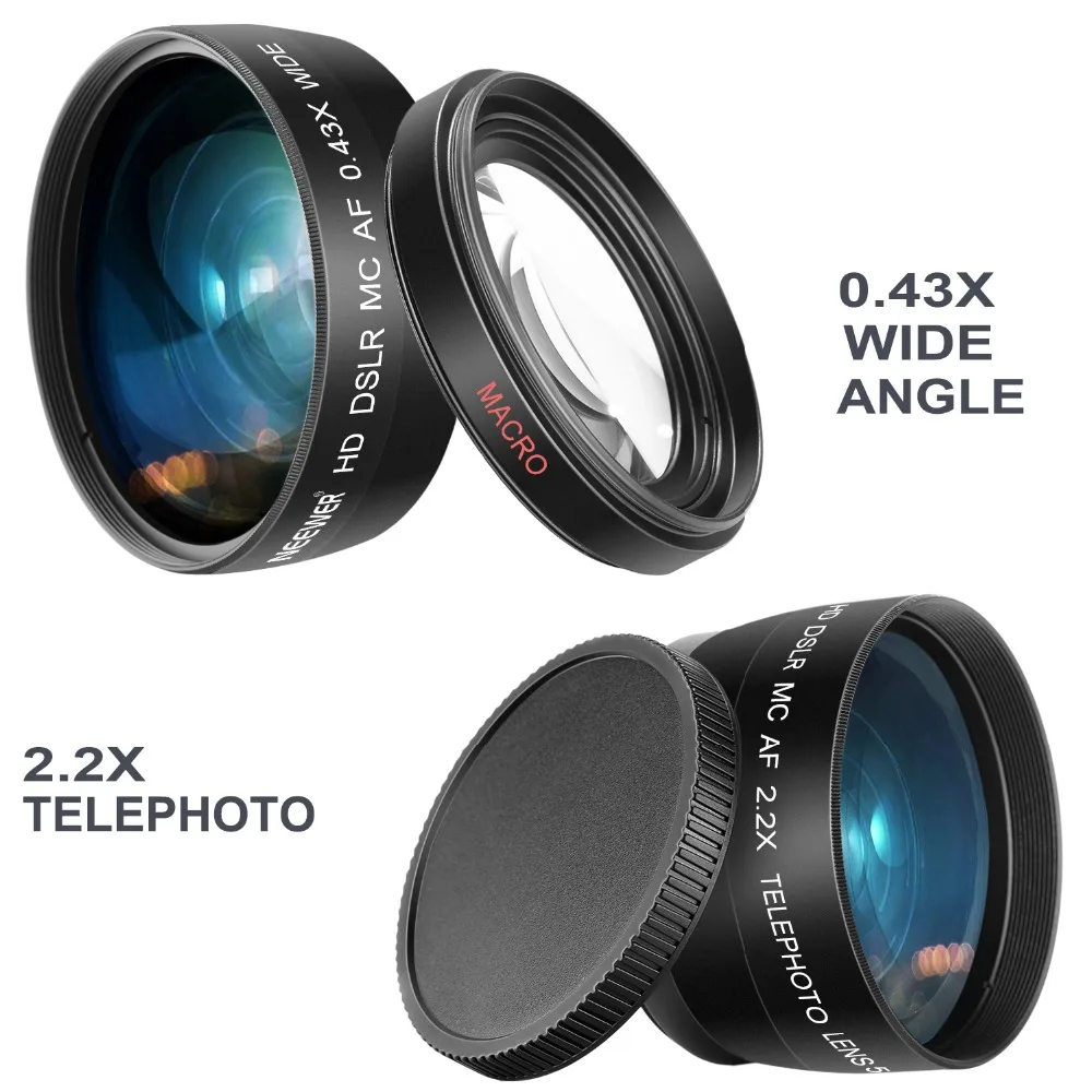 Комплект аксессуаров для объектива и фильтра Neewer 52/55/58 мм Nikon AF P X 18 55 мм: 0 43x