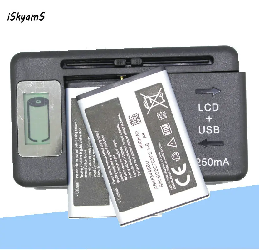 2x800mAh AB463446BU сменный аккумулятор + зарядное устройство для Samsung SGH GH E251 E258 E350 E428 E500 X208