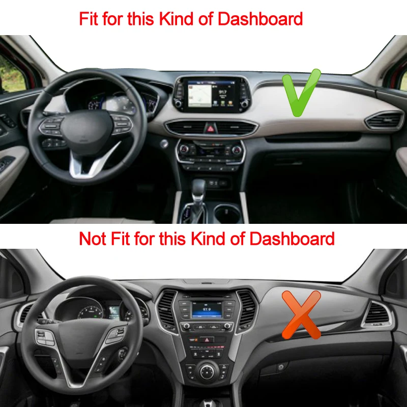 Автомобильный коврик для приборной панели, двухслойный коврик для hyundai Santa Fe IX45 4th Gen-Now Anti-Sun RHD LHD