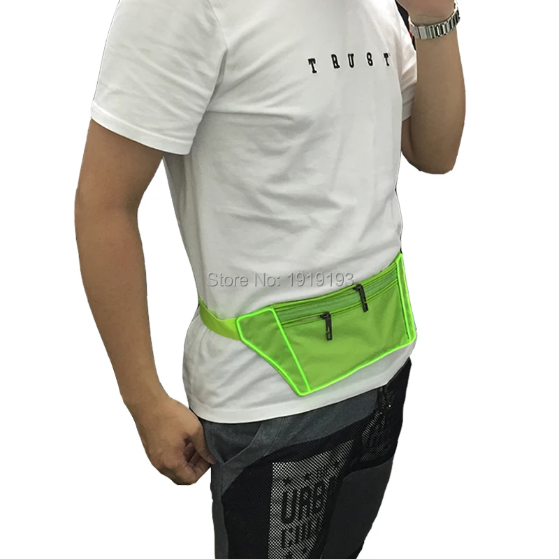 Оптовая продажа 5 шт портативный EL веревка мигающий спортивный пояс сумка Led