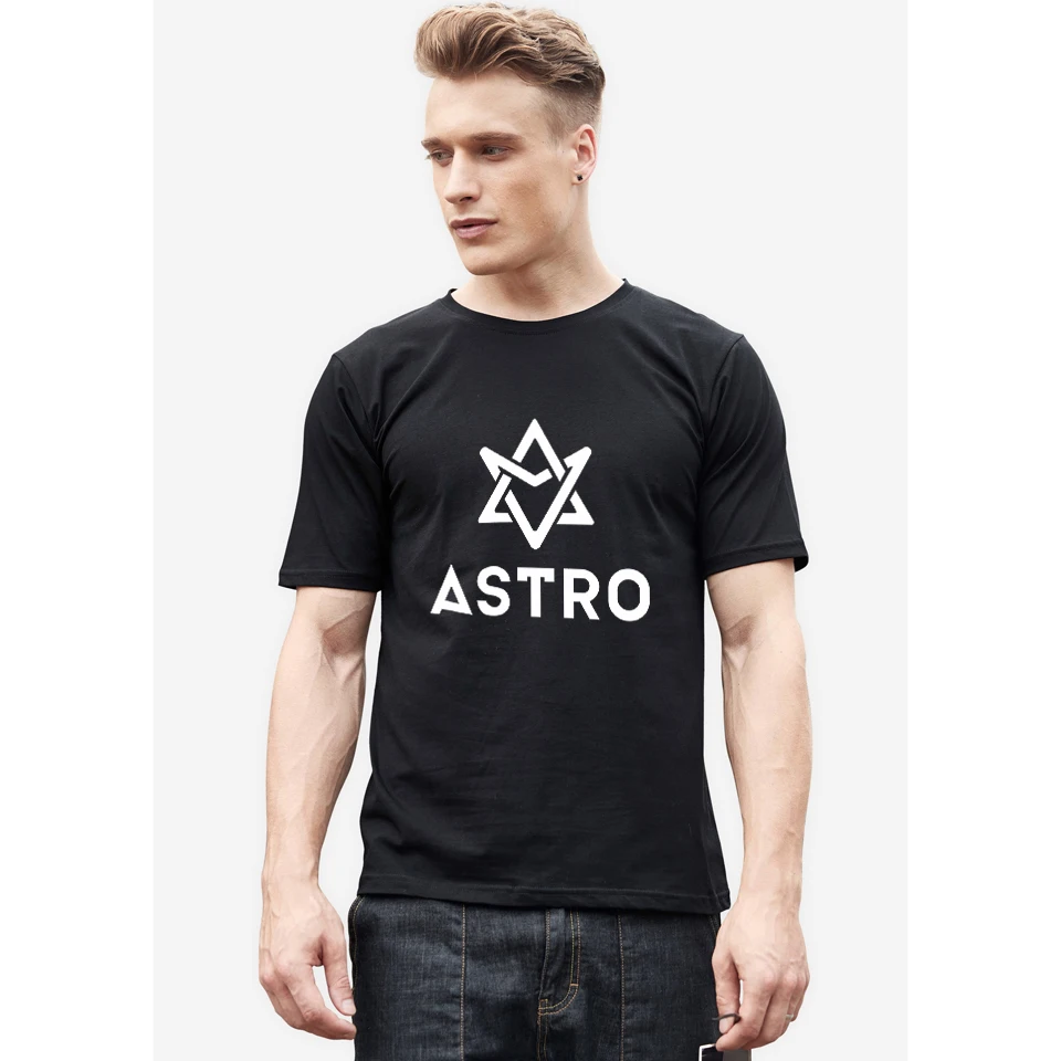 Футболка ASTRO STAR KPOP Group Мужская/женская из 100% хлопка крутая повседневная короткая