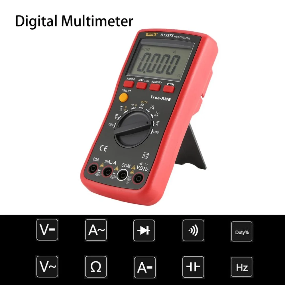 SZBJ DT9975 Цифровой мультиметр DC/AC напряжение измеритель тока портативный Вольтметр